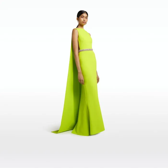 Safiyaa Ginevra Tendershoots Long Dress With Embroidered Belt Women Dresses