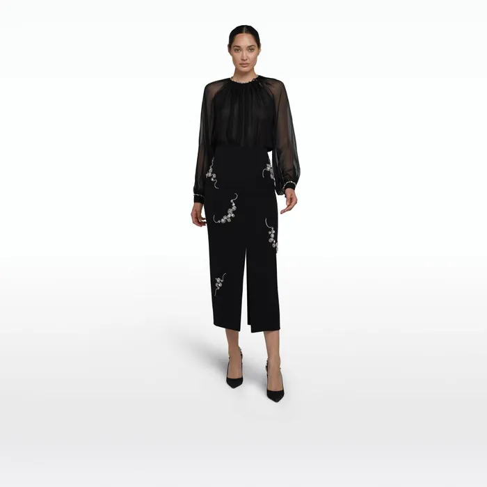 Safiyaa Grainee Black and Broken Jewellery Embroidery Skirt Women Skirts