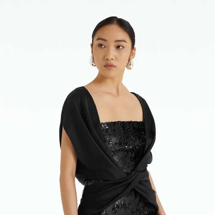 Safiyaa Harri Black Long Dress Women Dresses