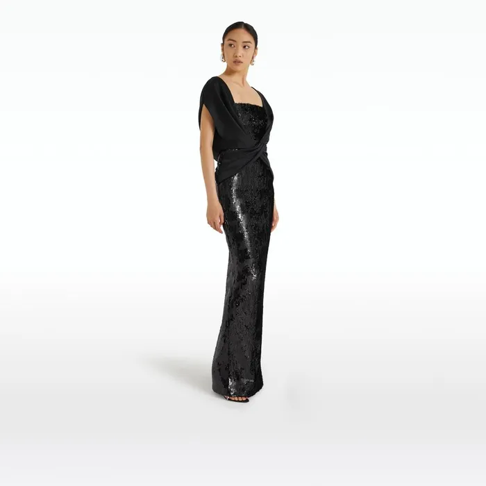 Safiyaa Harri Black Long Dress Women Dresses