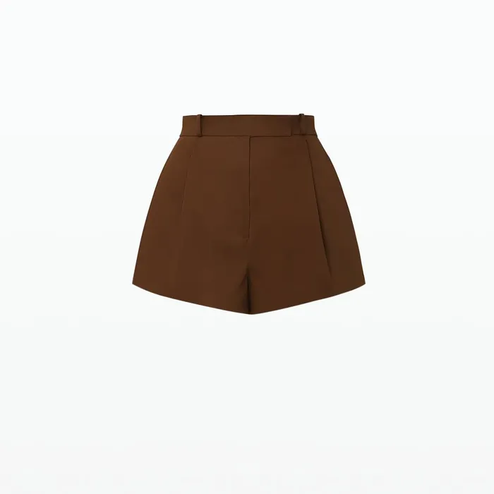 Safiyaa Helean Deep Brown Shorts Women Trousers