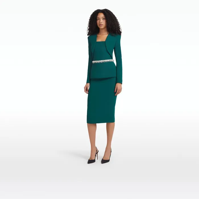 Safiyaa Hokoku Alpine Green Skirt Women Skirts