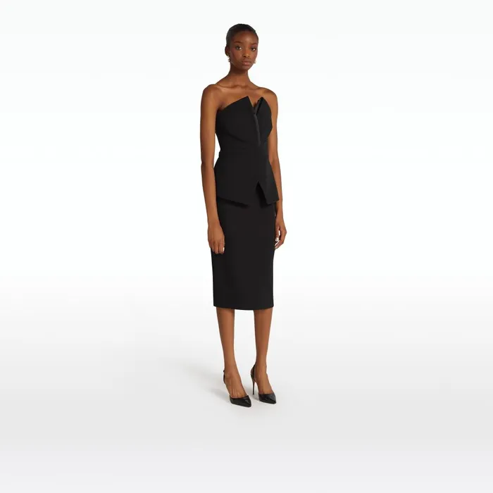 Safiyaa Hokoku Black Pencil Skirt Women Skirts