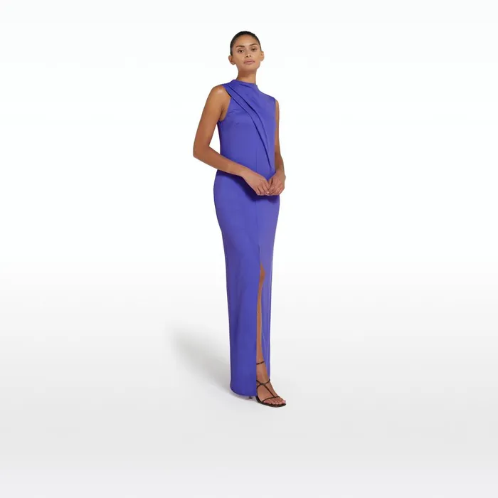 Safiyaa Iris Anemone Blue Long Dress Women Dresses