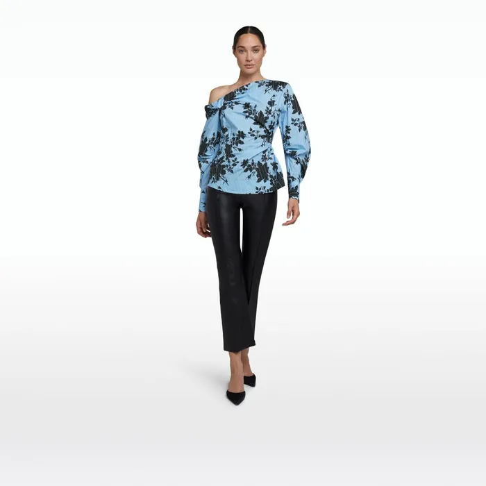 Safiyaa Jo Pale Blue and Black Top Women Tops