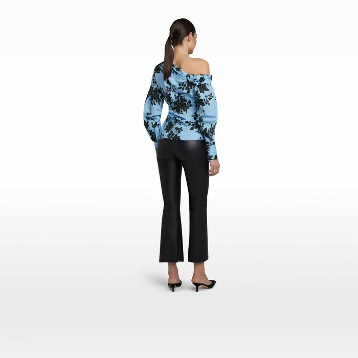 Safiyaa Jo Pale Blue and Black Top Women Tops