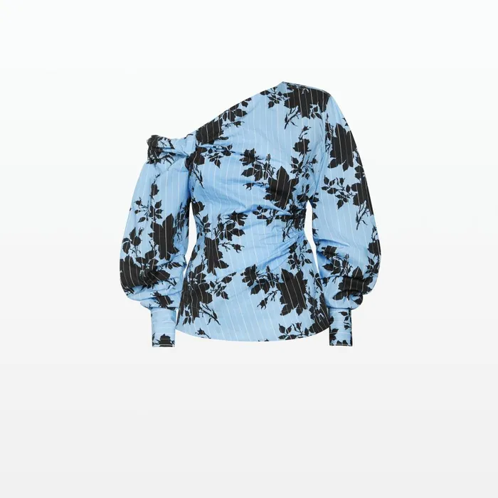 Safiyaa Jo Pale Blue and Black Top Women Tops