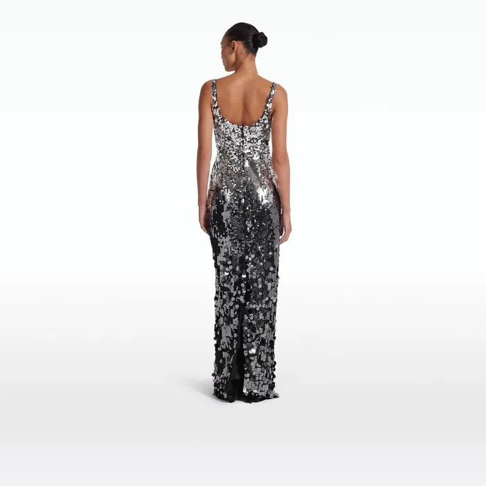 Safiyaa Kristena Gunmetal Long Dress Women Dresses