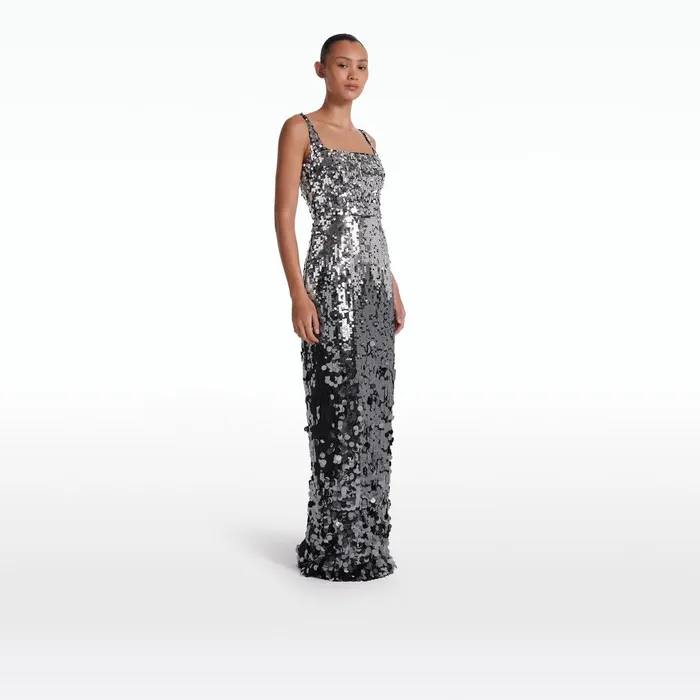Safiyaa Kristena Gunmetal Long Dress Women Dresses