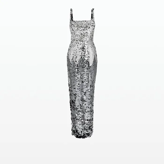Safiyaa Kristena Gunmetal Long Dress Women Dresses