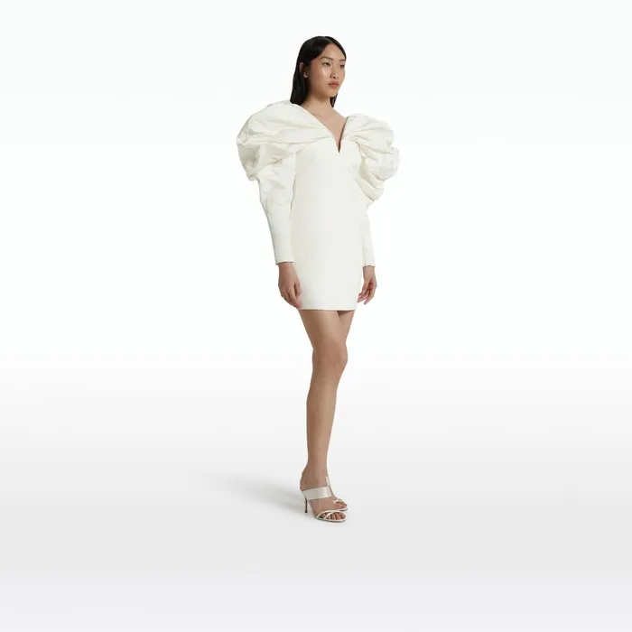 Safiyaa Lenna Ivory Short Dress Women Dresses