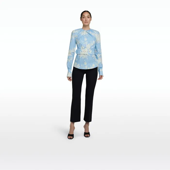 Safiyaa Madeline Pale Blue and White Top Women Tops