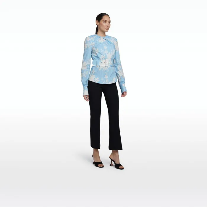 Safiyaa Madeline Pale Blue and White Top Women Tops