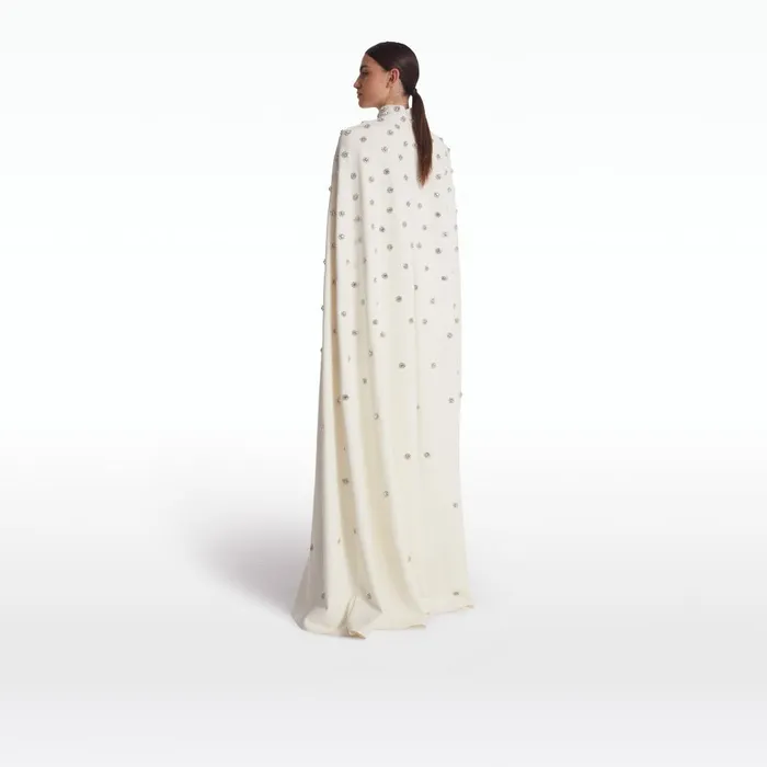 Safiyaa Manore Ivory Harness With Soshin Long Dress Women Capes and Harnesses