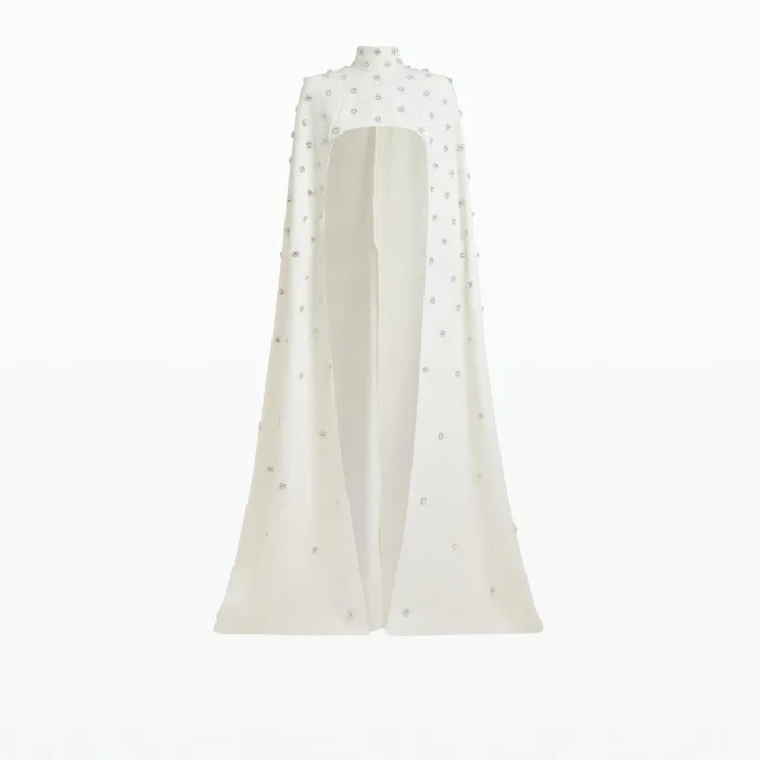 Safiyaa Manore Ivory Harness With Soshin Long Dress Women Capes and Harnesses