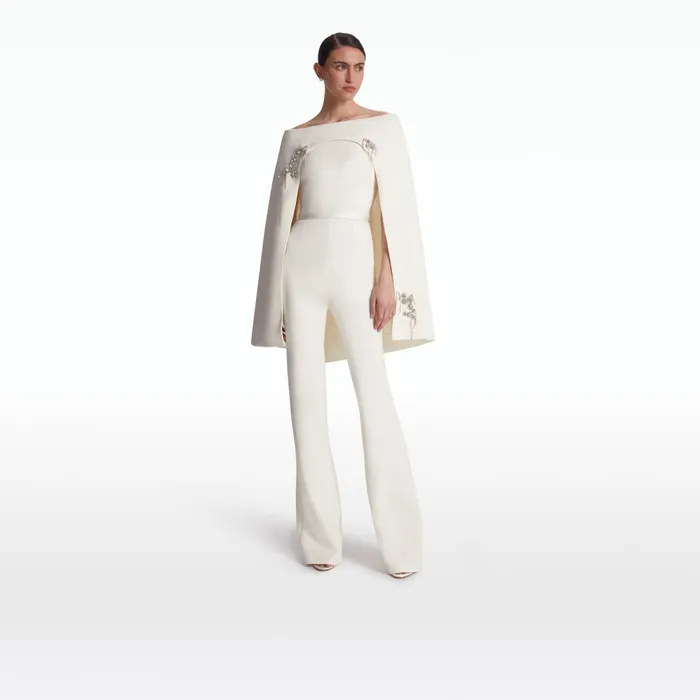 Safiyaa Manorel Ivory Harness and Myrine Jumpsuit Women Jumpsuits