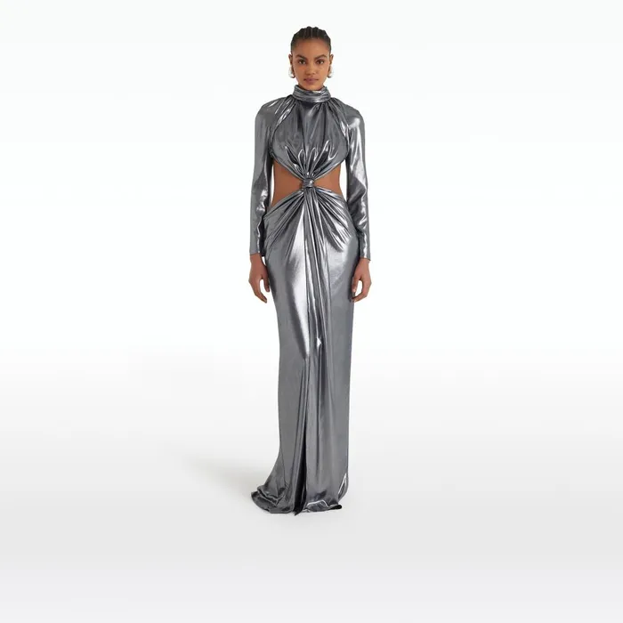 Safiyaa Marlowe Gunmetal Long Dress Women Dresses