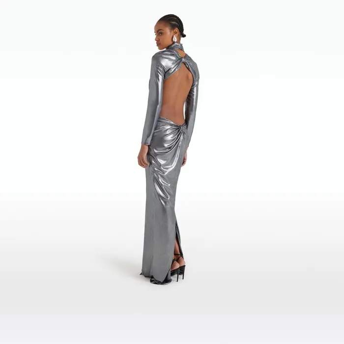 Safiyaa Marlowe Gunmetal Long Dress Women Dresses