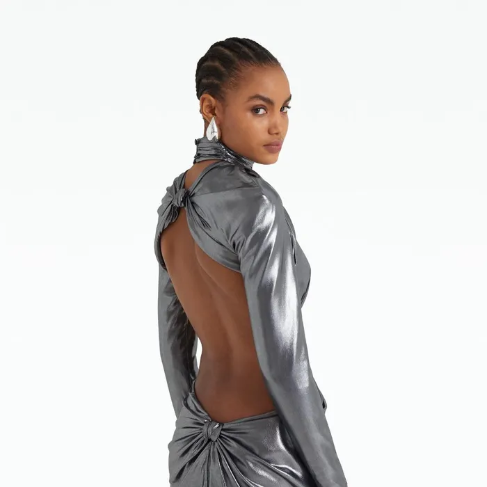Safiyaa Marlowe Gunmetal Long Dress Women Dresses