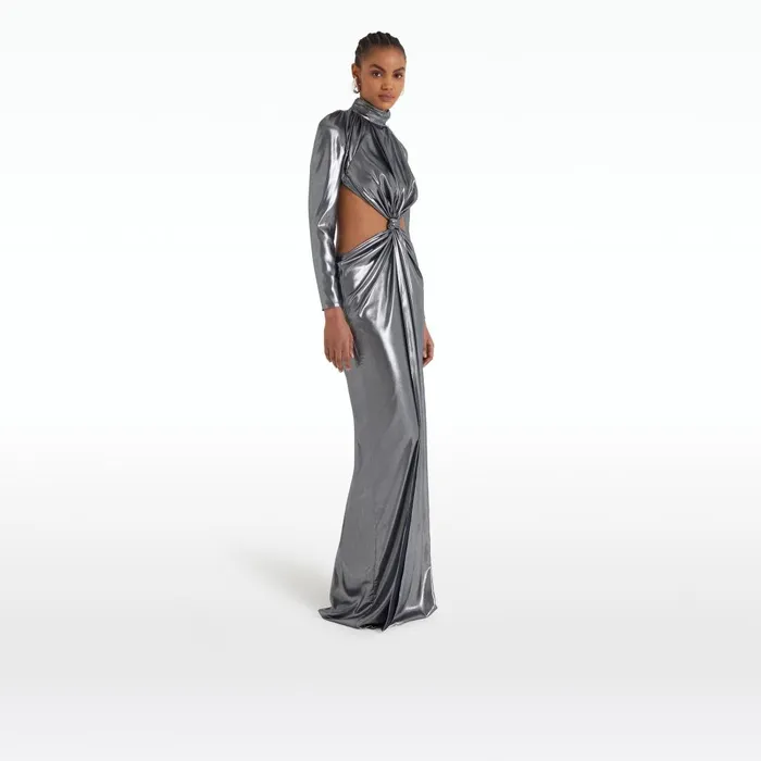 Safiyaa Marlowe Gunmetal Long Dress Women Dresses