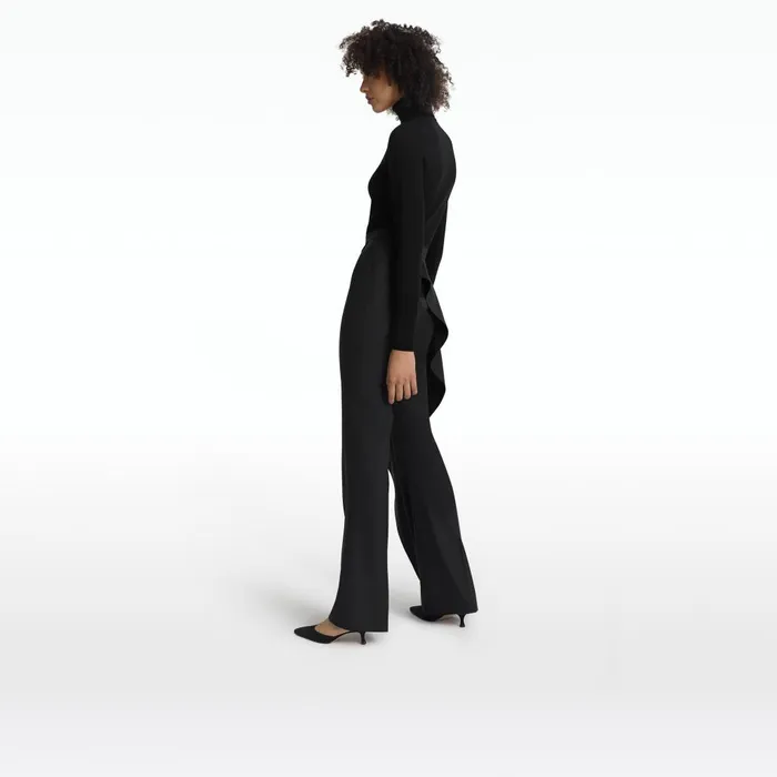 Safiyaa Mortina Charcoal Wool Trousers Women Trousers