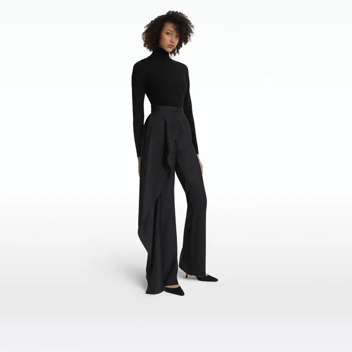 Safiyaa Mortina Charcoal Wool Trousers Women Trousers