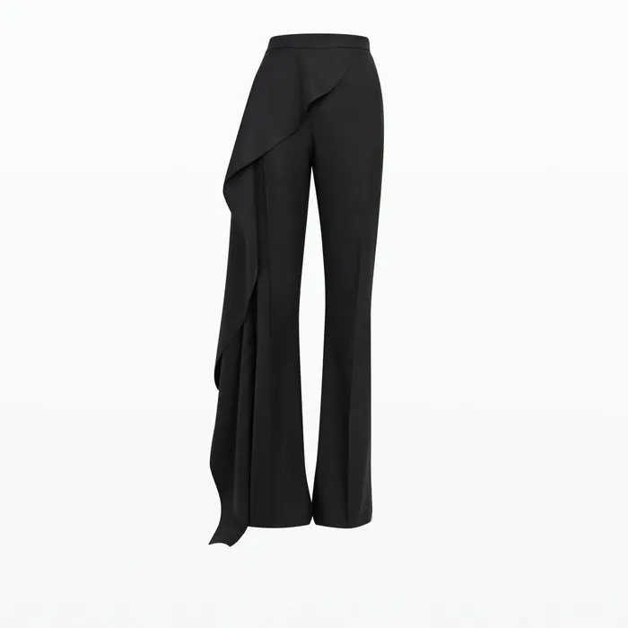 Safiyaa Mortina Charcoal Wool Trousers Women Trousers