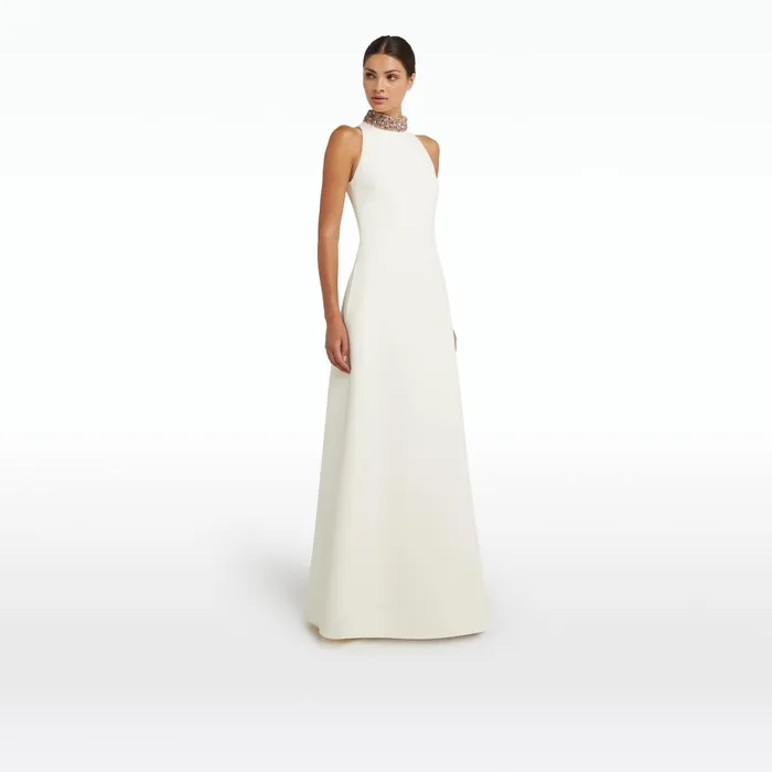 Safiyaa Priscilla Ivory Long Dress Women Dresses