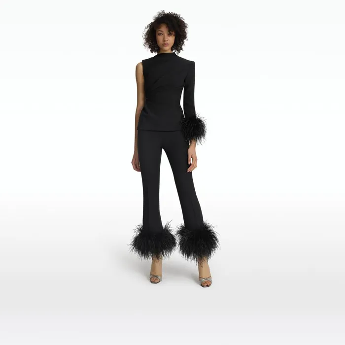 Safiyaa Rebe Black Top Women Tops