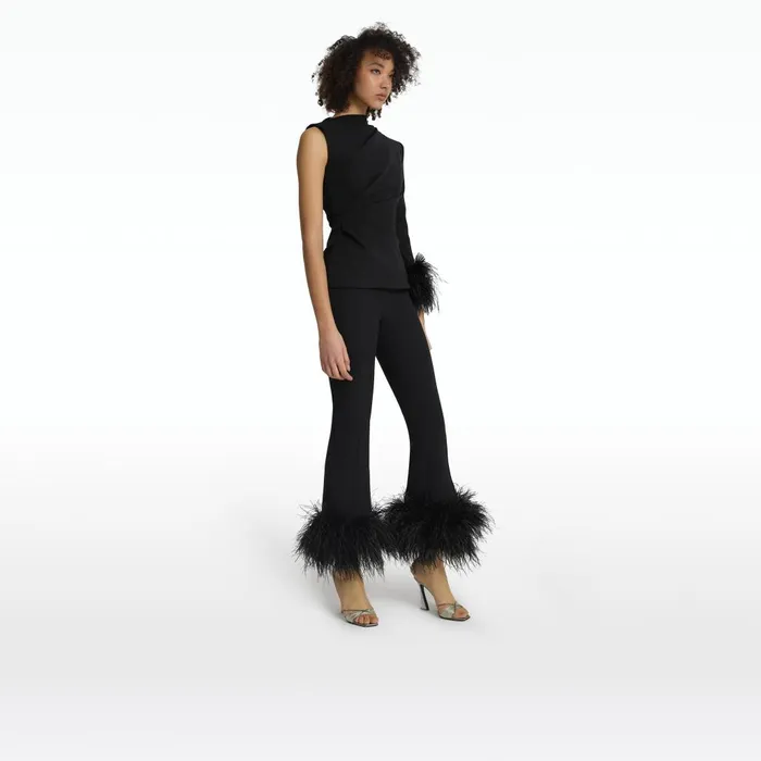 Safiyaa Rebe Black Top Women Tops