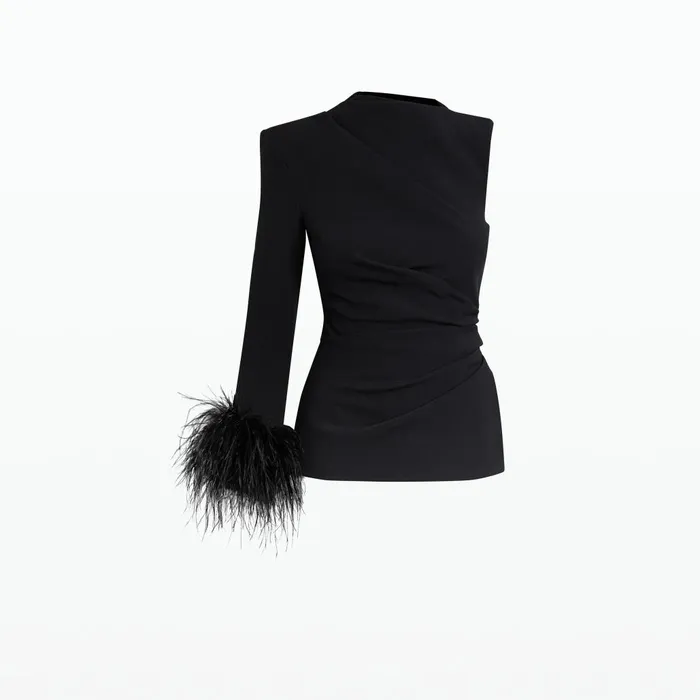 Safiyaa Rebe Black Top Women Tops