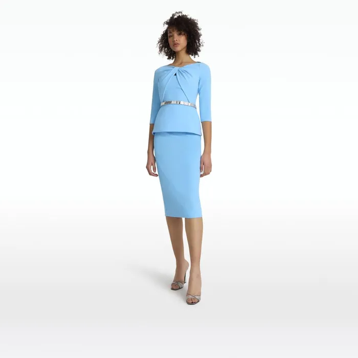 Safiyaa Rildanna Vista Midi Dress With Embroidered Belt Women Dresses