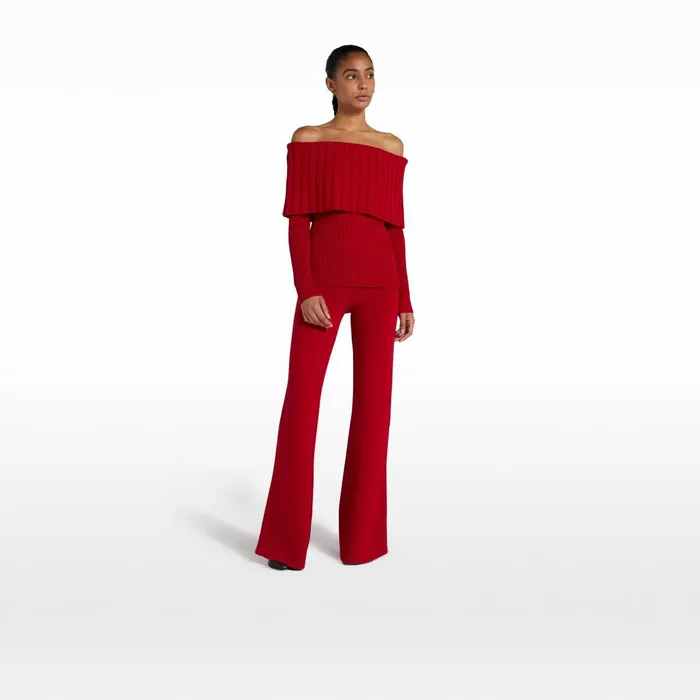 Safiyaa Risetta Azalea Red Knit Women Tops