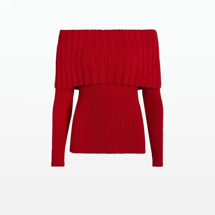 Safiyaa Risetta Azalea Red Knit Women Tops