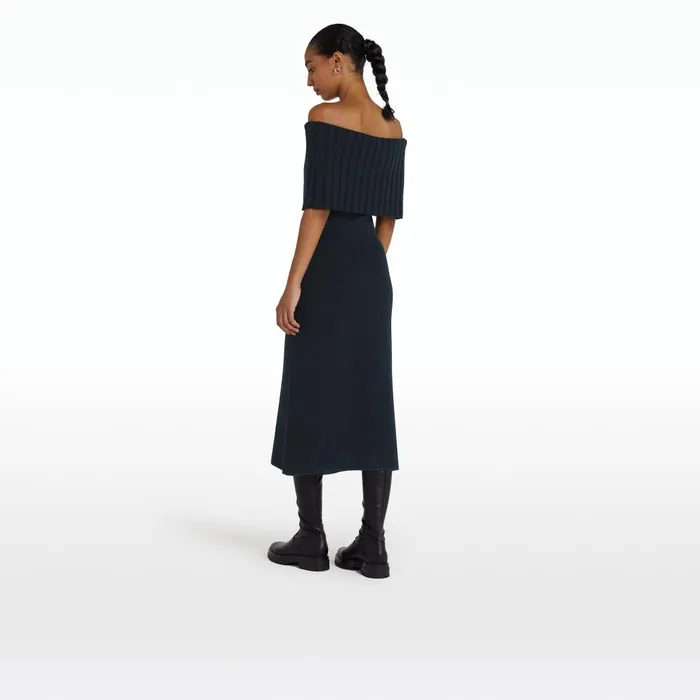Safiyaa Risette Navy Knit Dress Women Dresses