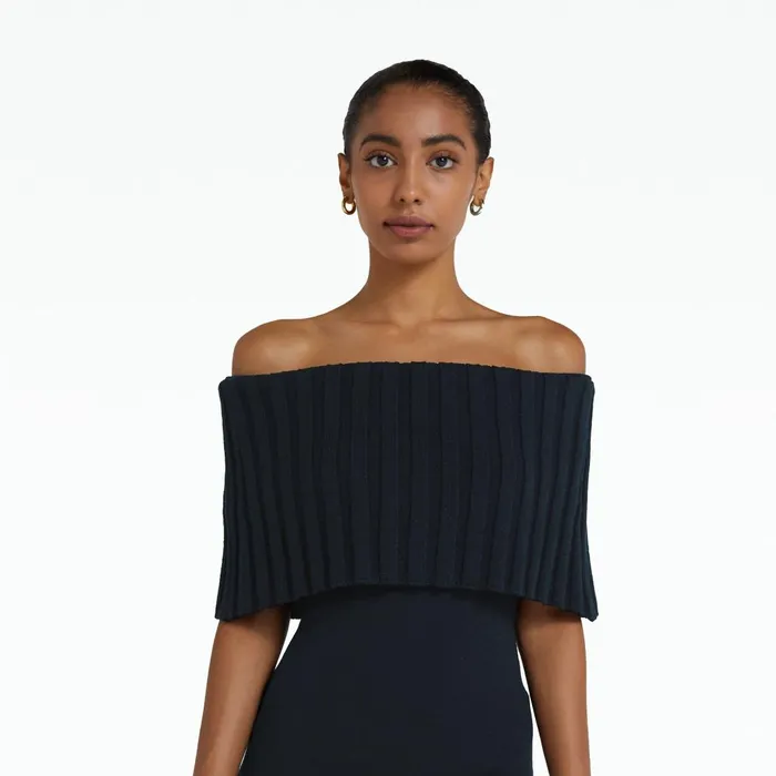 Safiyaa Risette Navy Knit Dress Women Dresses