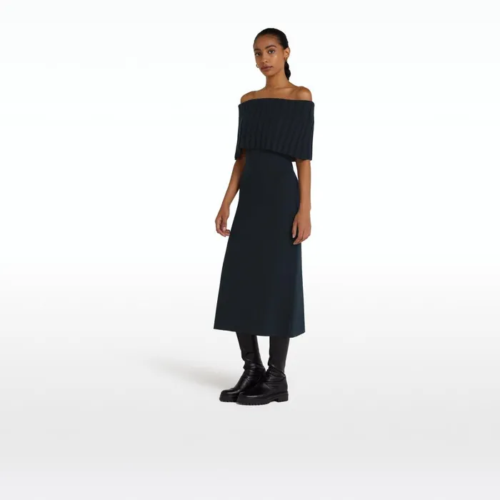 Safiyaa Risette Navy Knit Dress Women Dresses