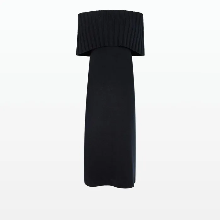 Safiyaa Risette Navy Knit Dress Women Dresses