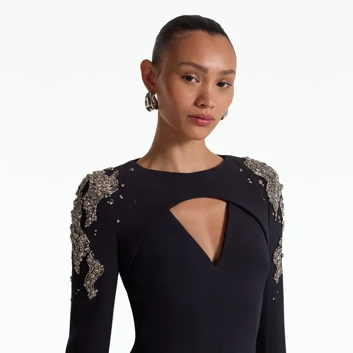 Safiyaa Sarita Midnight Navy Long Dress Women Dresses