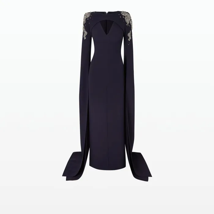 Safiyaa Sarita Midnight Navy Long Dress Women Dresses
