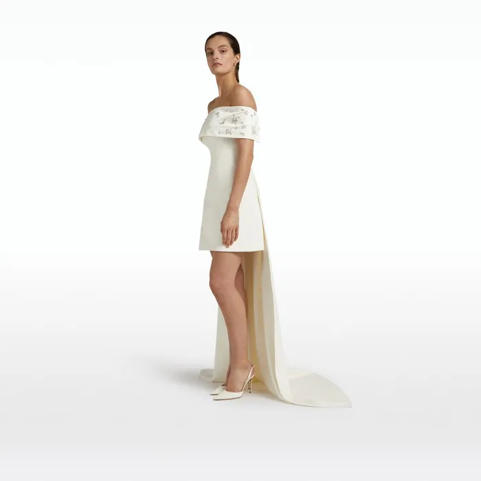 Safiyaa Shina Ivory Short Dress Women Dresses