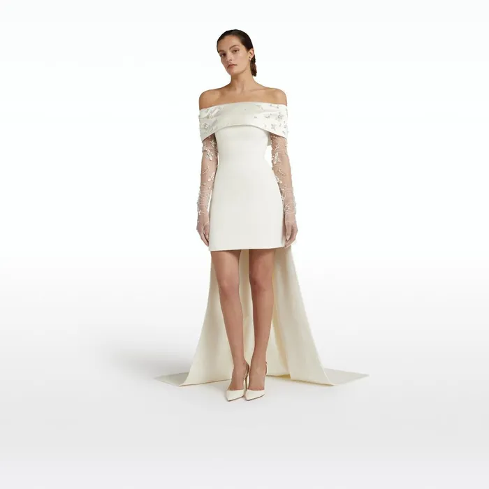 Safiyaa Shina Ivory Short Dress Women Dresses