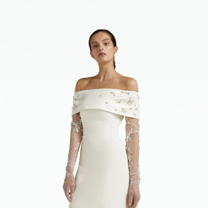 Safiyaa Shina Ivory Short Dress Women Dresses
