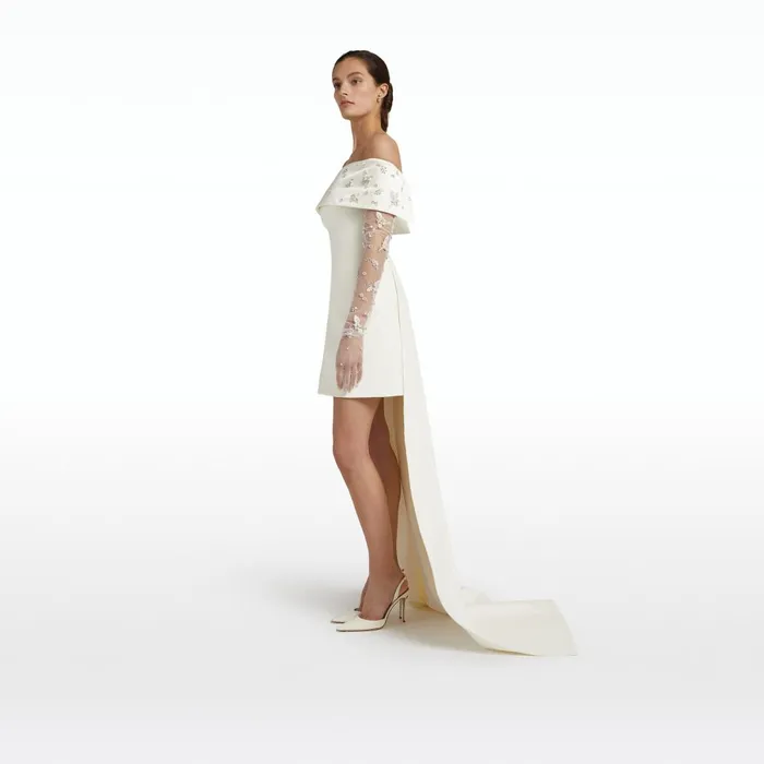 Safiyaa Shina Ivory Short Dress Women Dresses