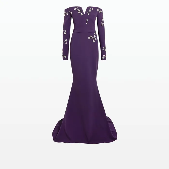 Safiyaa Sonya Blackberry Long Dress Women Dresses