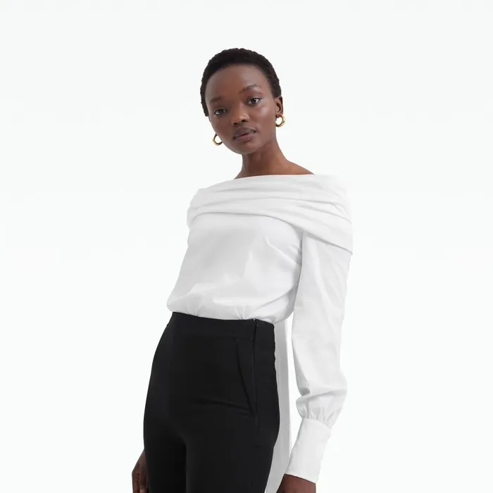 Safiyaa Tilly Ivory Cotton Shirt Women Tops