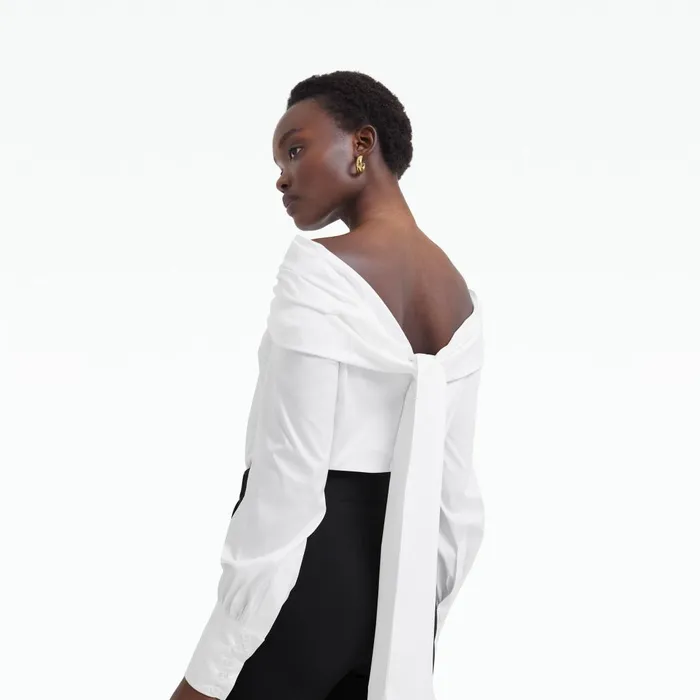 Safiyaa Tilly Ivory Cotton Shirt Women Tops
