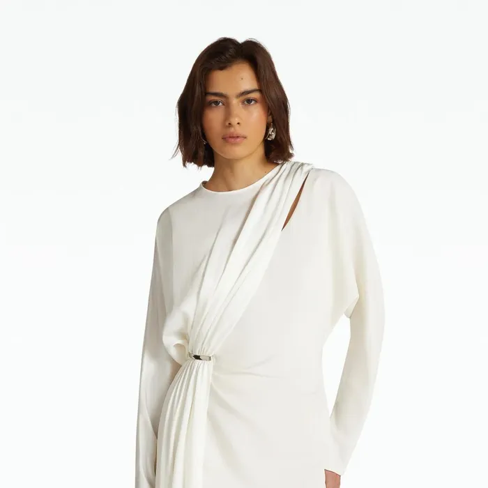 Safiyaa Winona Ivory Midi Dress Women Dresses