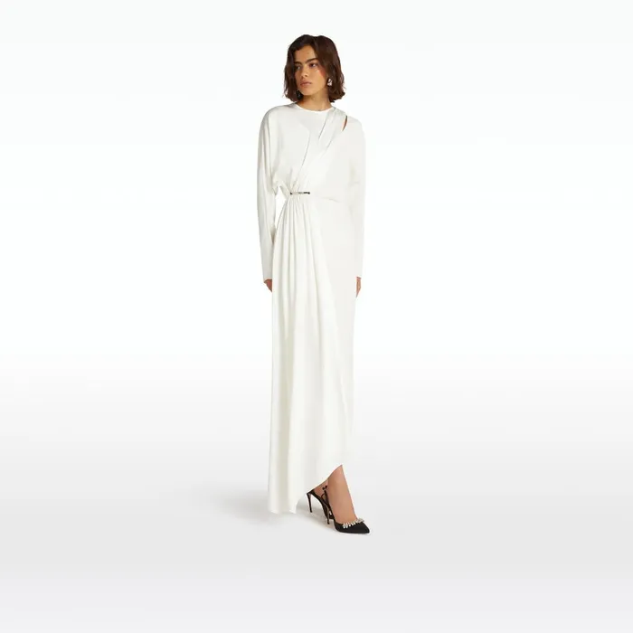 Safiyaa Winona Ivory Midi Dress Women Dresses