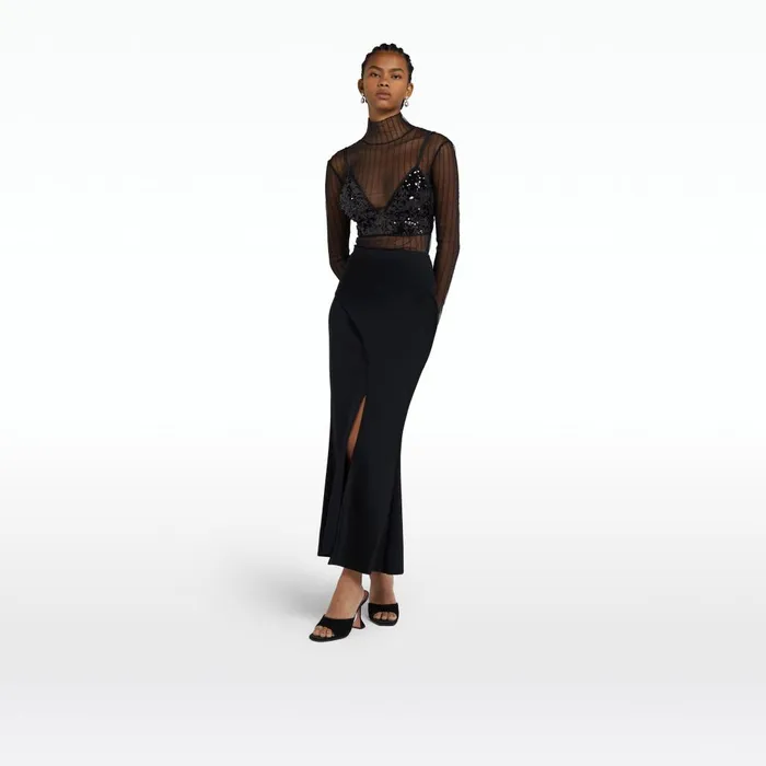 Safiyaa Zenni Black Skirt Women Skirts